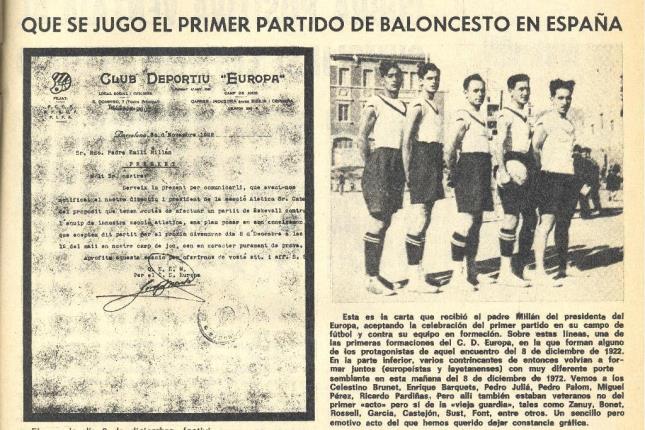 100 años del primer partido de BALONCESTO en España.